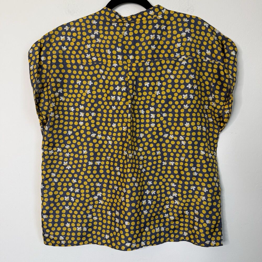 Cabi 100% Silk Blouse #183 Small Clover Polka Dots Oversized Boxy Button Up Top - Picture 5 of 14